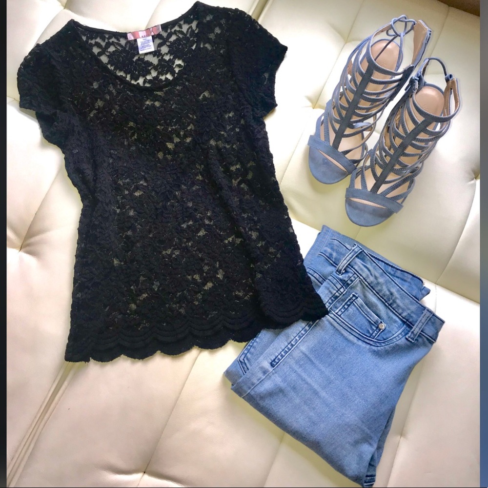 Black lace top